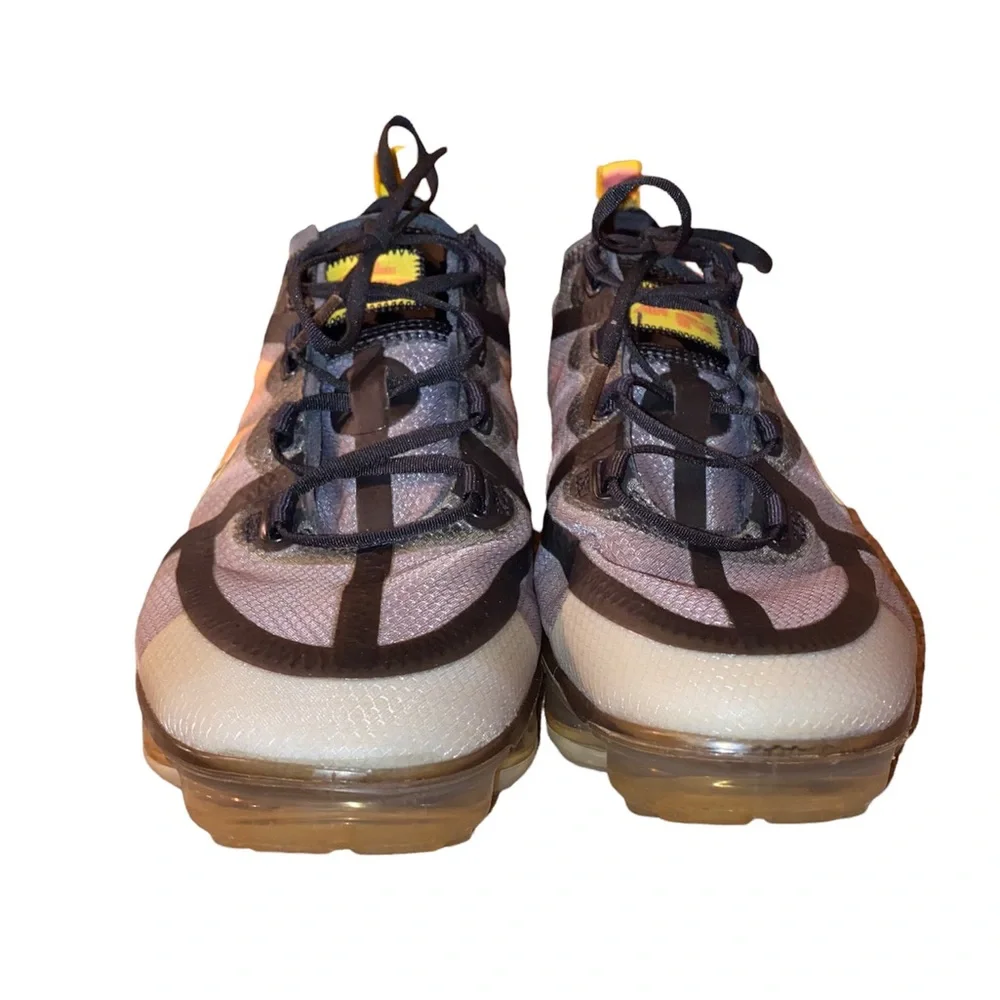 Nike Women's Air VaporMax Sneakers in Black, Orange and Gold